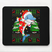 Dolphin Christmas Lights Santa Costume Ugly Xmas S Mousepad (Vorne)