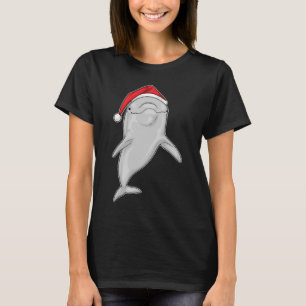 Dolphin Christmas Weihnachtsmannmütze T-Shirt