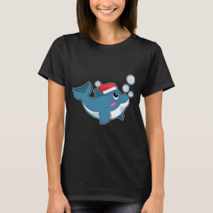 Dolphin Christmas Weihnachtsmannmütze T-Shirt
