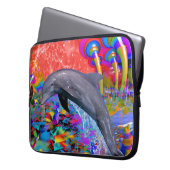 Dolphin Color Splash Laptopschutzhülle (Vorderseite Links)