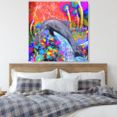 Dolphin Color Splash Leinwanddruck (Insitu (Schlafzimmer))