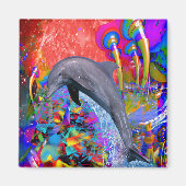 Dolphin Color Splash Magnet (Vorne)