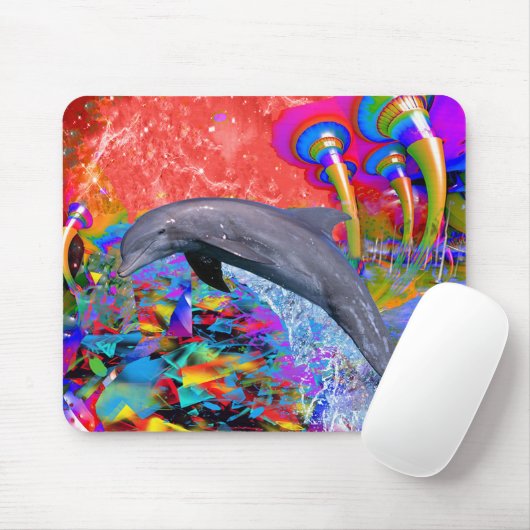 Dolphin Color Splash Mouse Mat Mousepad (Mit Mouse)