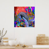 Dolphin Color Splash Poster (Küche)