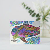 DOLPHIN COLORFUL | Postkarte für das Farbbuch (Stehend Vorderseite)