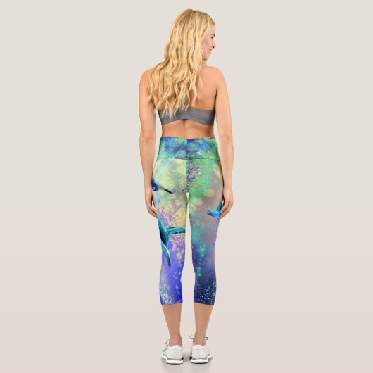Dolphin Couple - Beautiful - Capri Leggings (Rückseite)
