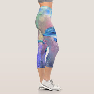 Dolphin Couple - Beautiful Capri Leggings