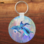 Dolphin Couple - Bild / Text hinzufügen Schlüsselanhänger (Vorderseite)