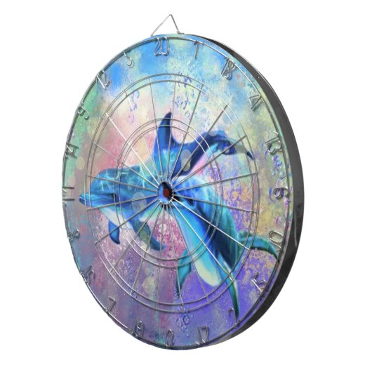 Dolphin Couple Dart Board Happy Family Dartscheibe (Vorderseite rechts)