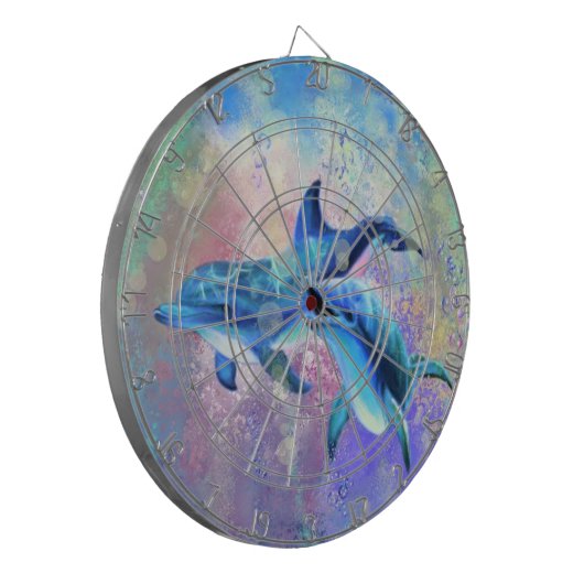 Dolphin Couple Dart Board Happy Family Dartscheibe (Vorderseite Links)
