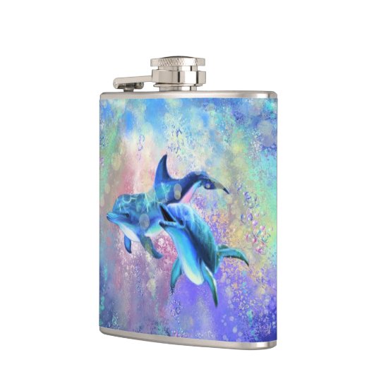 Dolphin Couple Flask Flachmann (Links)