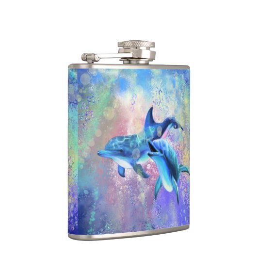 Dolphin Couple Flask Flachmann (Rechts)