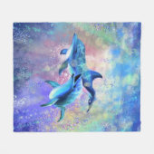 Dolphin Couple Fleece Blanket (Vorderseite (Horizontal))