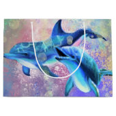 Dolphin Couple Gift Bag Love Große Geschenktüte (Vorderseite)