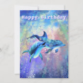 Dolphin Couple Happy Birthday Card Karte (Vorderseite)