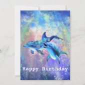 Dolphin Couple Happy Birthday Card Karte (Rückseite)