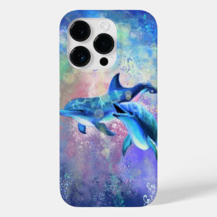 Dolphin Couple Happy Family Delphine Blau Case-Mate iPhone 14 Pro Hülle
