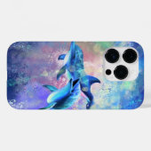 Dolphin Couple Happy Family Delphine Blau Case-Mate iPhone Hülle (Rückseite (Horizontal))