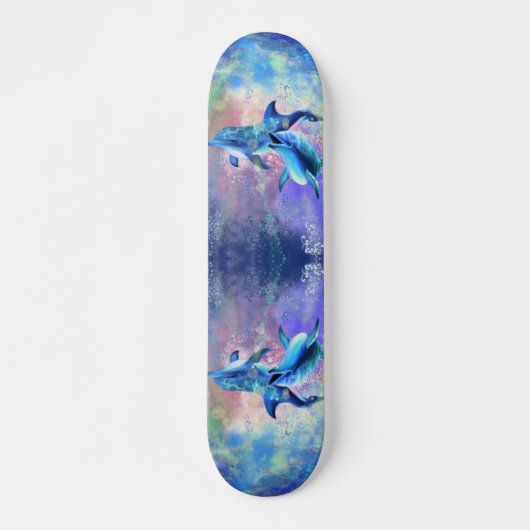 Dolphin Couple - Liebe - Glück Skateboard (Vorne)