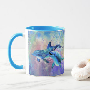 Dolphin Couple - Malerei - glückliche Familie Tasse