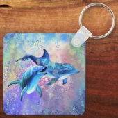 Dolphin Couple - Malerei Schlüsselanhänger (Rückseite)