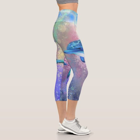 Dolphin Couple - Schön Capri Leggings (Rechts)