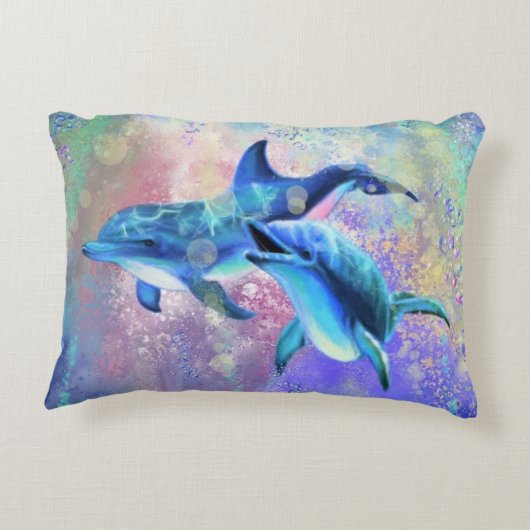 Dolphin Couple - Schön - Dekokissen (Rückseite)