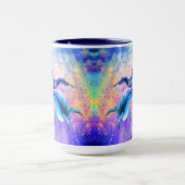 Dolphin Couple Tasse Happy Family - Malerei (Zentrum)