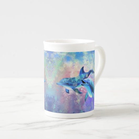Dolphin Couple Tasse Liebe (Vorderseite Rechts)