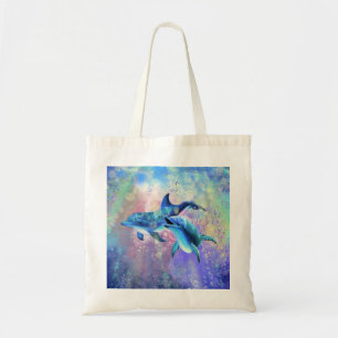 Dolphin Couple Tote Bag Familie Tragetasche