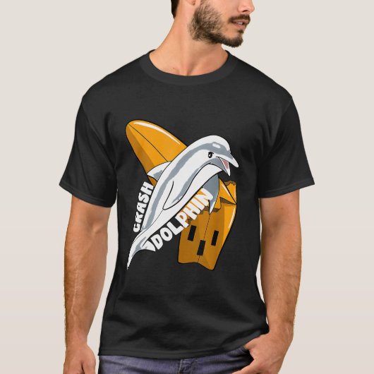 Dolphin Crash Surfboard Surfboard Geschenk T-Shirt (Vorderseite)