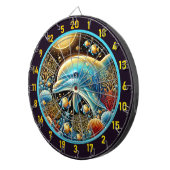 Dolphin Dance Coral Reef Dartboard Dartscheibe (Vorderseite rechts)