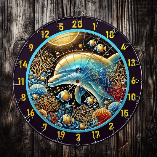 Dolphin Dance Coral Reef Dartboard Dartscheibe