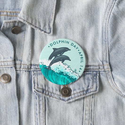 Dolphin Day, Delphin Springwellen Button (Beispiel)