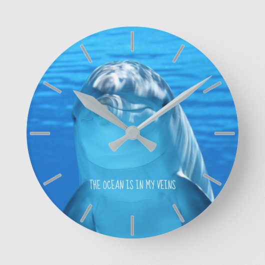 Dolphin - Der Ozean ist in meinen Venen - individu Runde Wanduhr (Vorderseite)