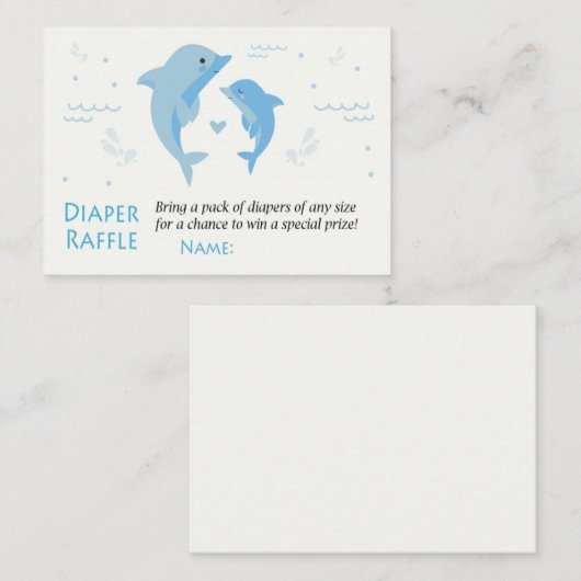 Dolphin Diaper Raffles Tickets (Vorne/Hinten)