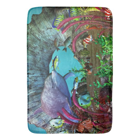 Dolphin Discovery 2 3D Aquarium Badematte (Vorderseite Vertikal)