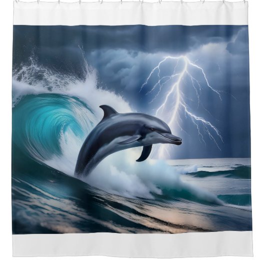 Dolphin Dive Duschvorhang (Vorderseite)