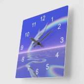 Dolphin Download Quadratische Wanduhr (Winkel)