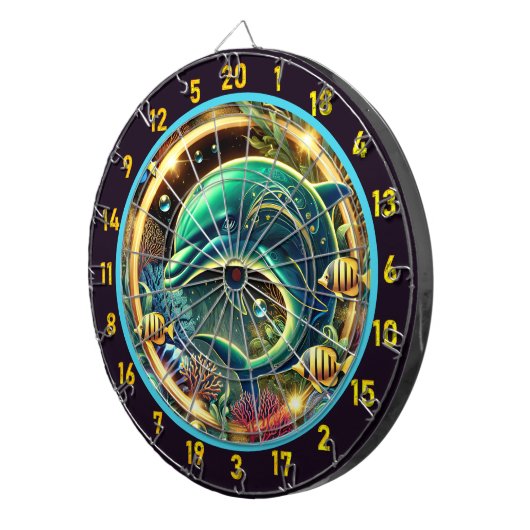 Dolphin Dream Coral Reef Dartboard Dartscheibe (Vorderseite rechts)