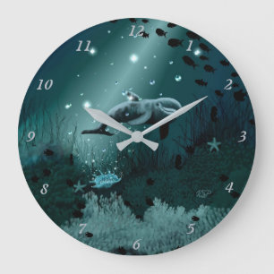 Dolphin Dream Große Wanduhr