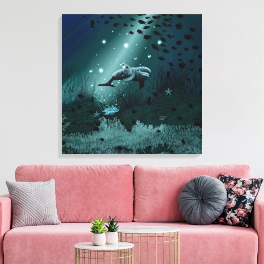 Dolphin Dream Leinwanddruck (Insitu (Wohnzimmer))