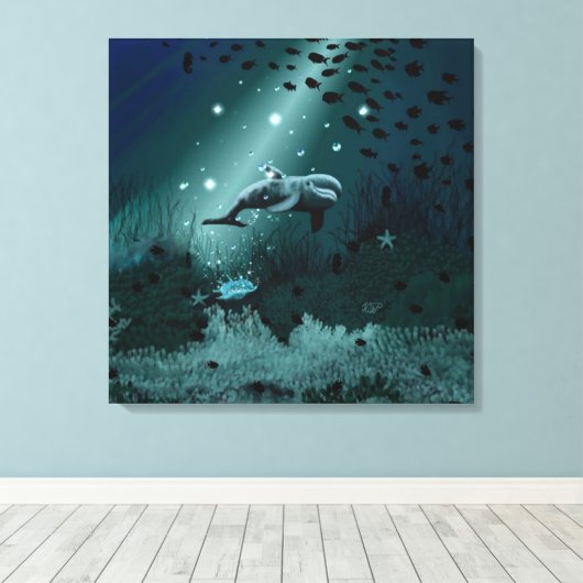 Dolphin Dream Leinwanddruck (Insitu (Holzboden))