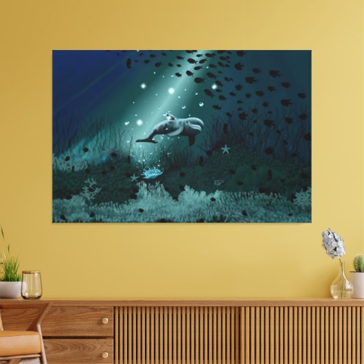 Dolphin Dream Leinwanddruck (Insitu (Wohnzimmer))