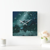 Dolphin Dream Quadratische Wanduhr (Zuhause)
