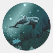 Dolphin Dream Runder Aufkleber (Vorderseite)