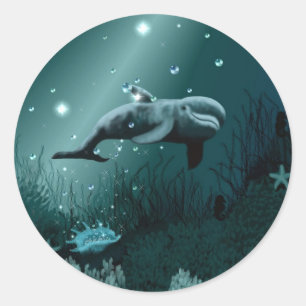 Dolphin Dream Runder Aufkleber