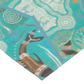 Dolphin Dreaming Aborigine-Kunst Tischdecke (Schrägansicht)