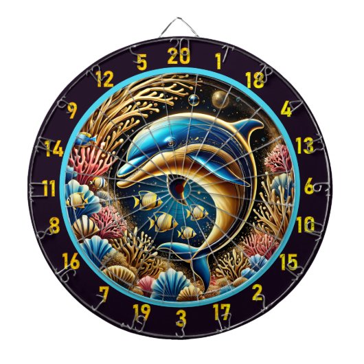 Dolphin Dreams Coral Reef Dartboard Dartscheibe (vorne)