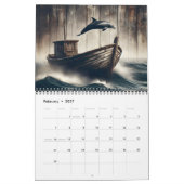 Dolphin Dreams on Rustic Wood 2025 Kalender (Feb 2027)